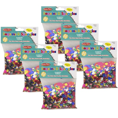 Charles Leonard Glittering Sequins with Spangles, 4 oz Per Pack, PK6 40425